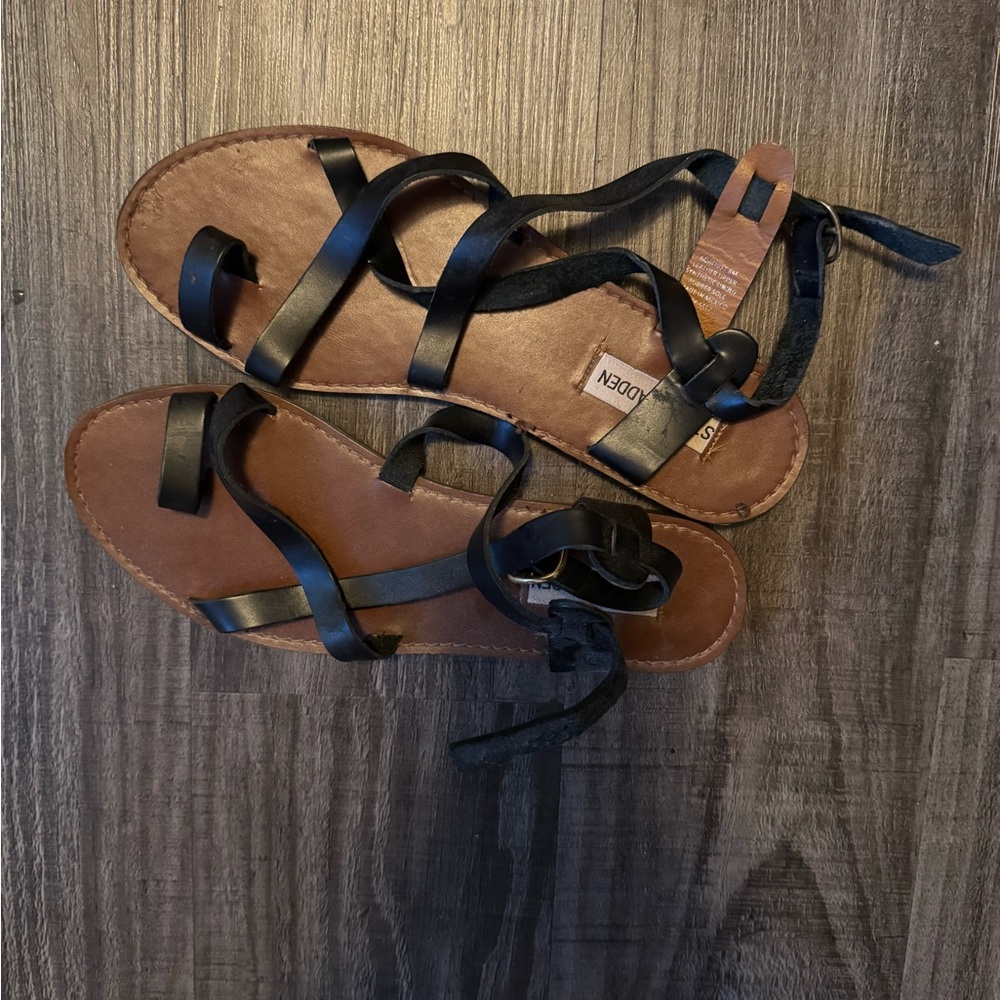 Steve Madden Black Strappy Sandals